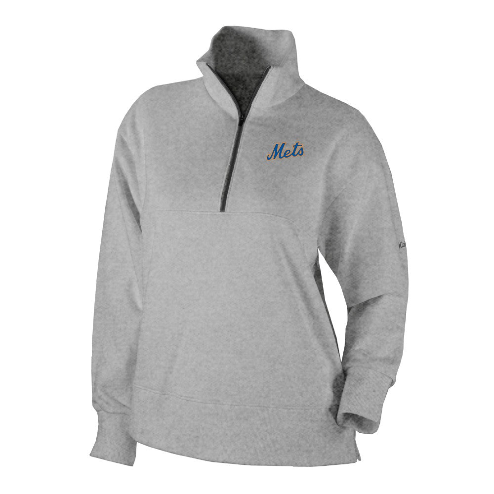 New York Mets Women's Birchwood Hills Quarter-Zip Pullover Gray | Columbia