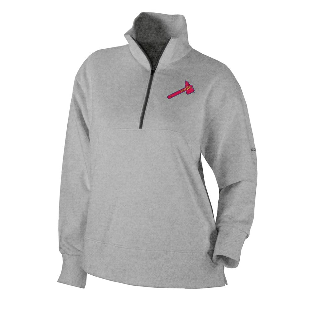 Atlanta Braves Women's Birchwood Hills Quarter-Zip Pullover Gray | Columbia