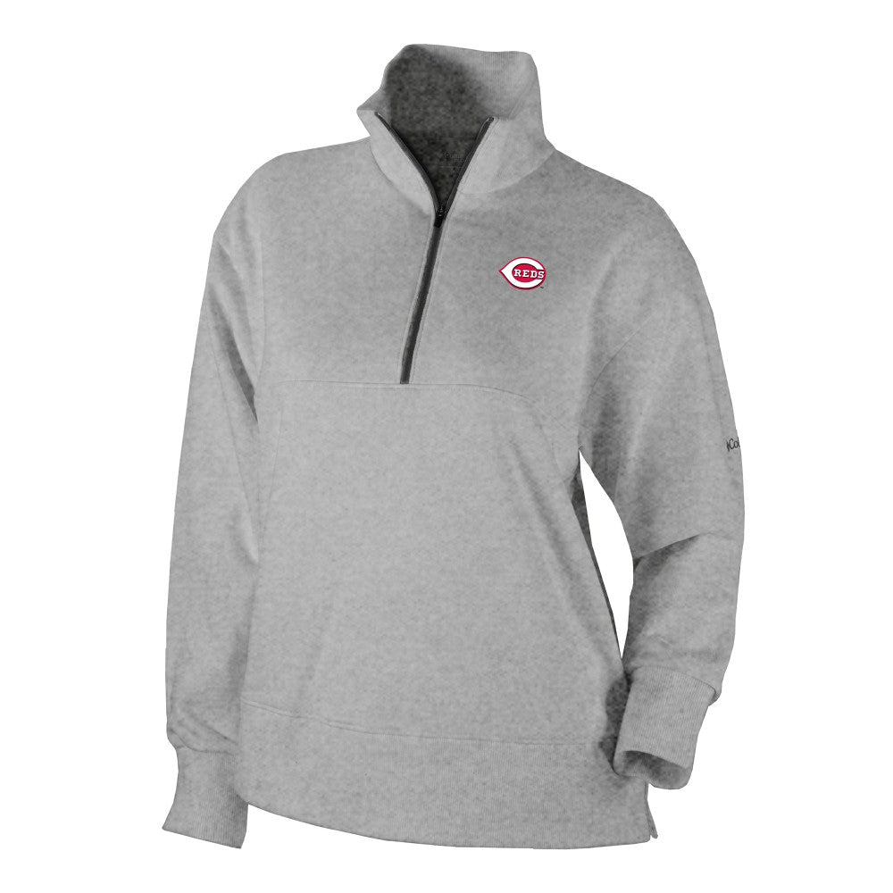 Cincinnati Reds Women's Birchwood Hills Quarter-Zip Pullover Gray | Columbia