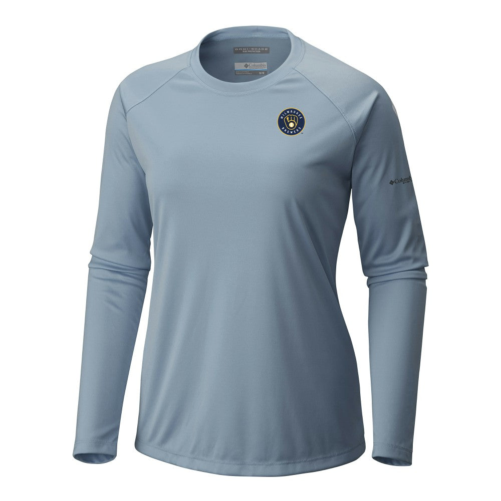 Milwaukee Brewers Tidal Tee II Long Sleeve T-Shirt Light Blue | Columbia