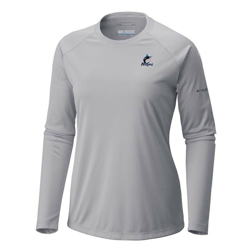 Miami Marlins Tidal Tee II Long Sleeve T-Shirt Gray | Columbia