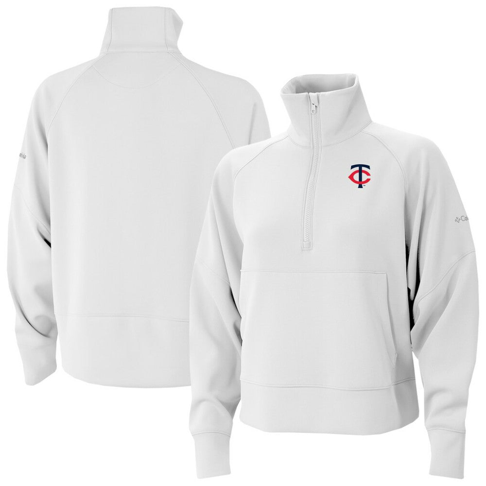 Minnesota Twins Women's Wickhams Hills Raglan Omni-Wick Quarter-Zip Pullover White | Columbia