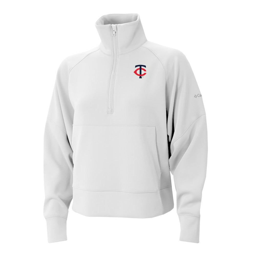 Minnesota Twins Women's Wickhams Hills Raglan Omni-Wick Quarter-Zip Pullover White | Columbia