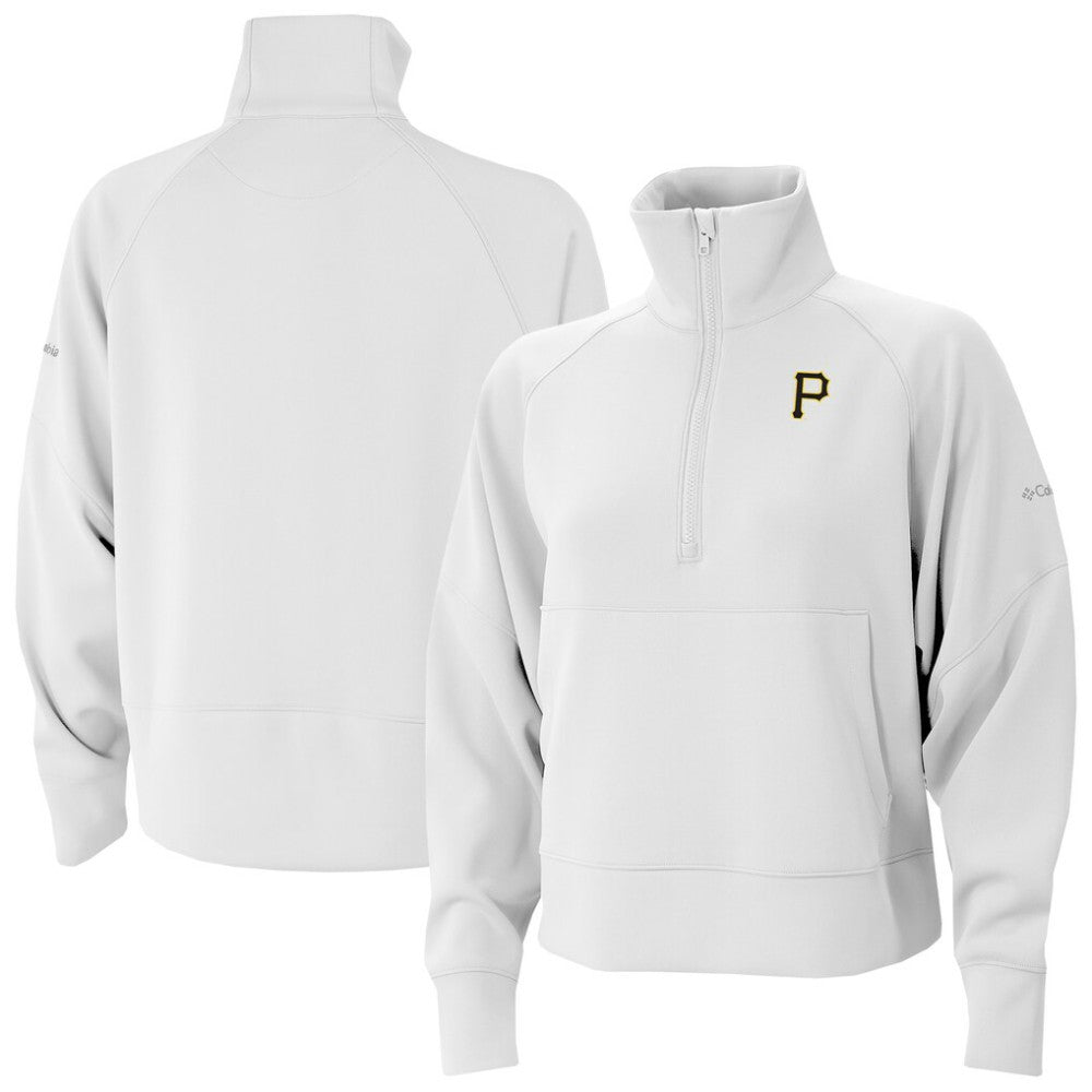 Pittsburgh Pirates Women's Wickhams Hills Raglan Omni-Wick Quarter-Zip Pullover White | Columbia