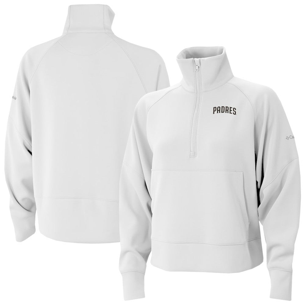 San Diego Padres Women's Wickhams Hills Raglan Omni-Wick Quarter-Zip Pullover White | Columbia
