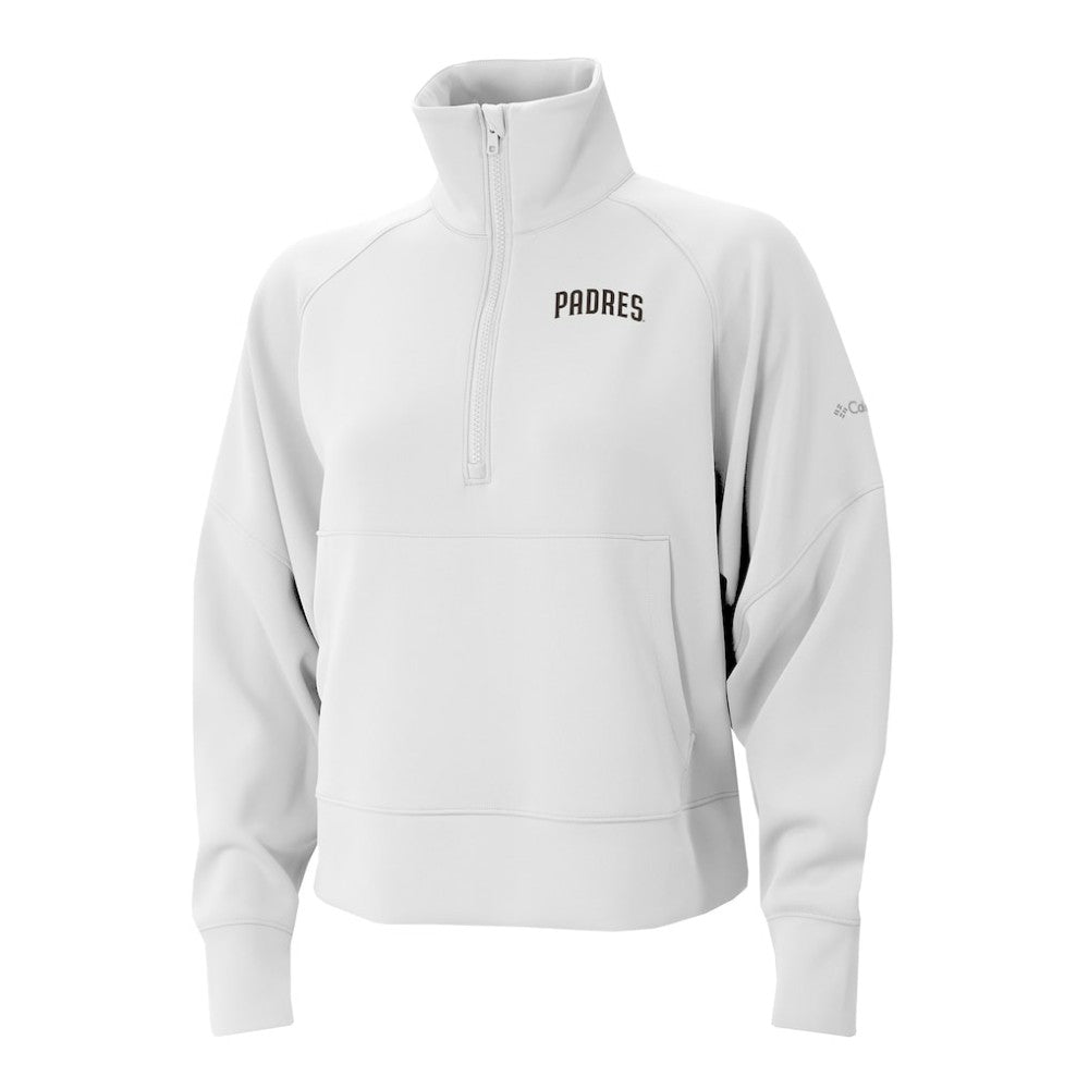 San Diego Padres Women's Wickhams Hills Raglan Omni-Wick Quarter-Zip Pullover White | Columbia