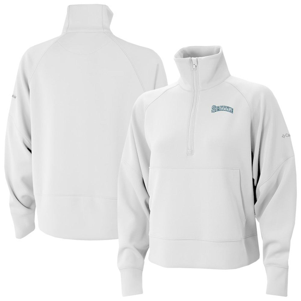 Seattle Mariners Women's Wickhams Hills Raglan Omni-Wick Quarter-Zip Pullover White | Columbia
