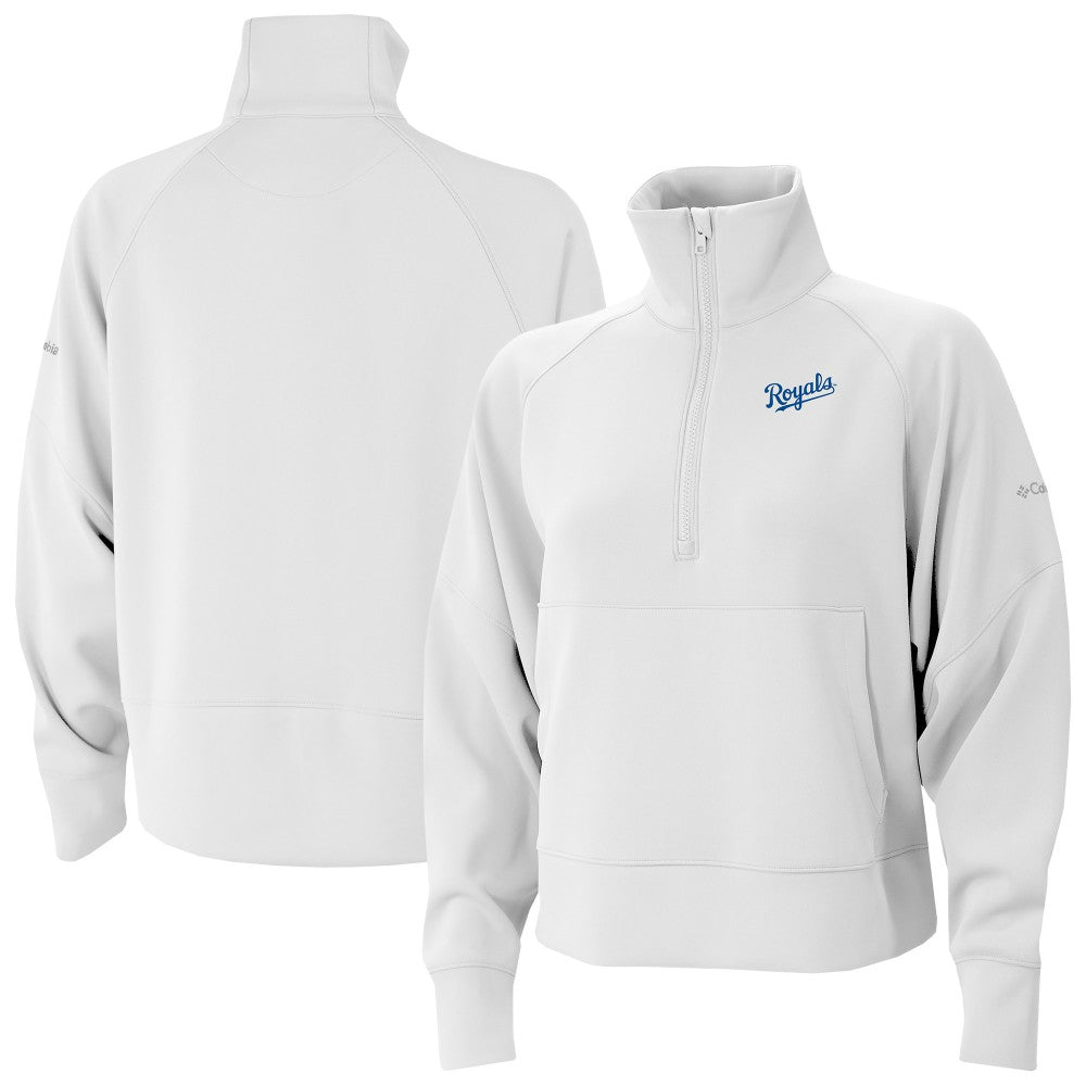 Kansas City Royals Women's Wickhams Hills Raglan Omni-Wick Quarter-Zip Pullover White | Columbia