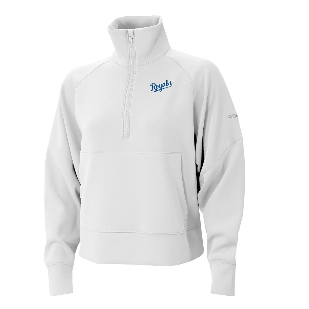 Kansas City Royals Women's Wickhams Hills Raglan Omni-Wick Quarter-Zip Pullover White | Columbia