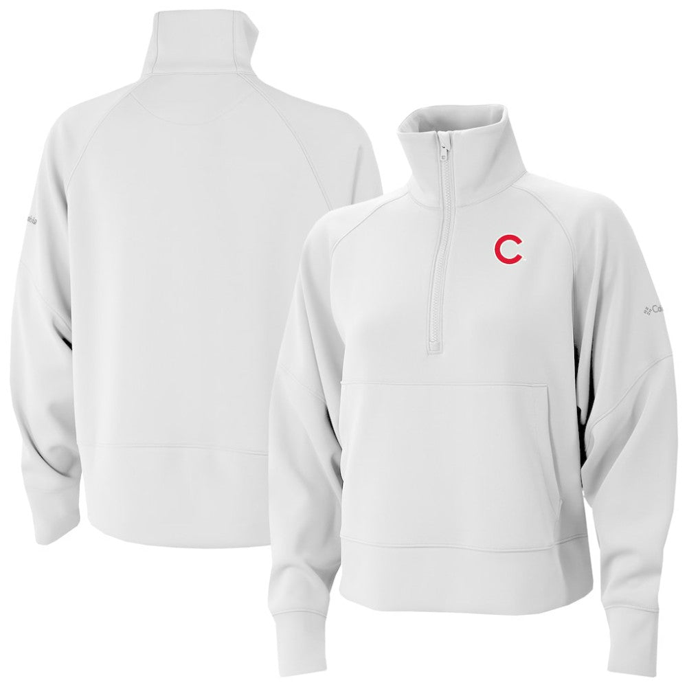 Chicago Cubs Women's Wickhams Hills Raglan Omni-Wick Quarter-Zip Pullover White | Columbia