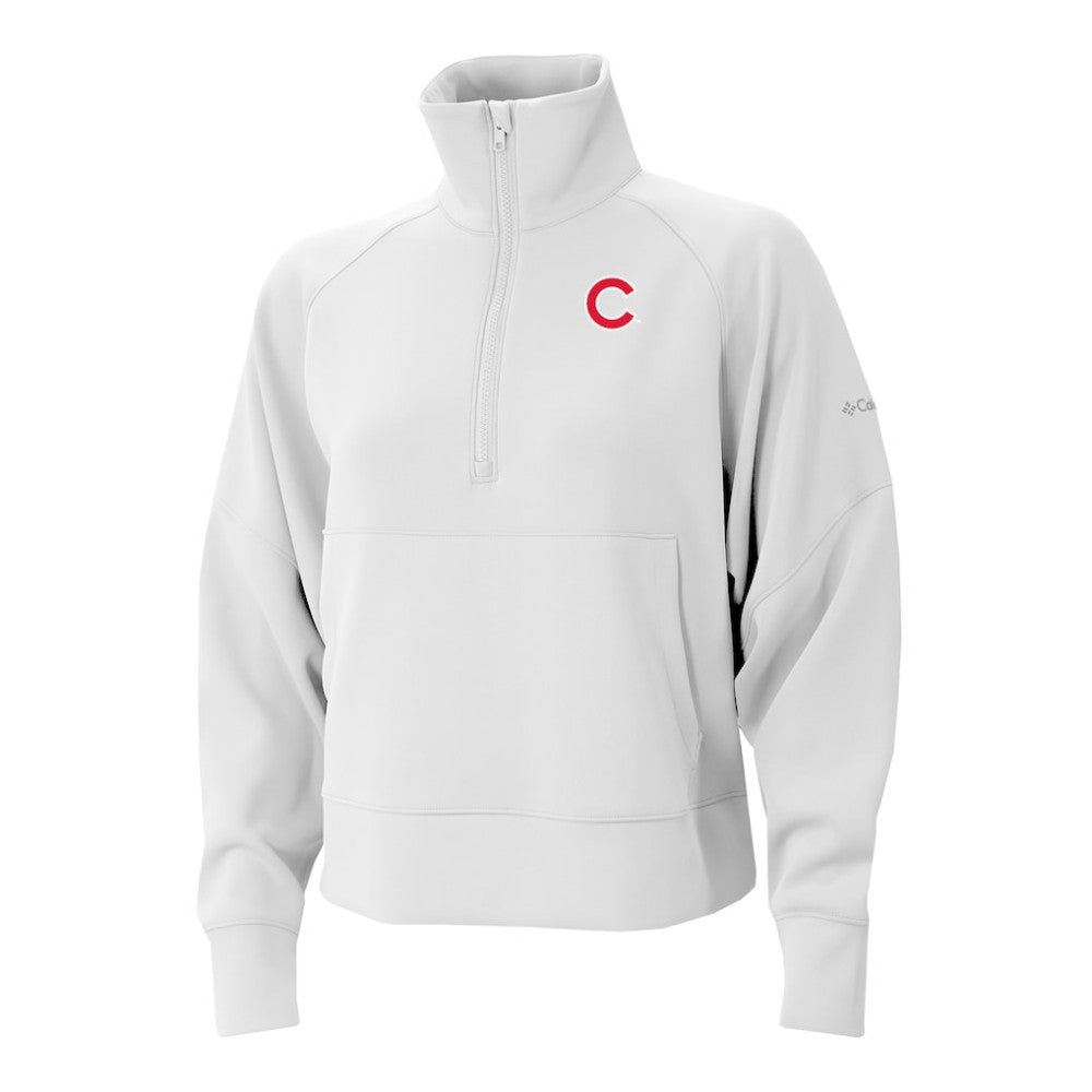 Chicago Cubs Women's Wickhams Hills Raglan Omni-Wick Quarter-Zip Pullover White | Columbia
