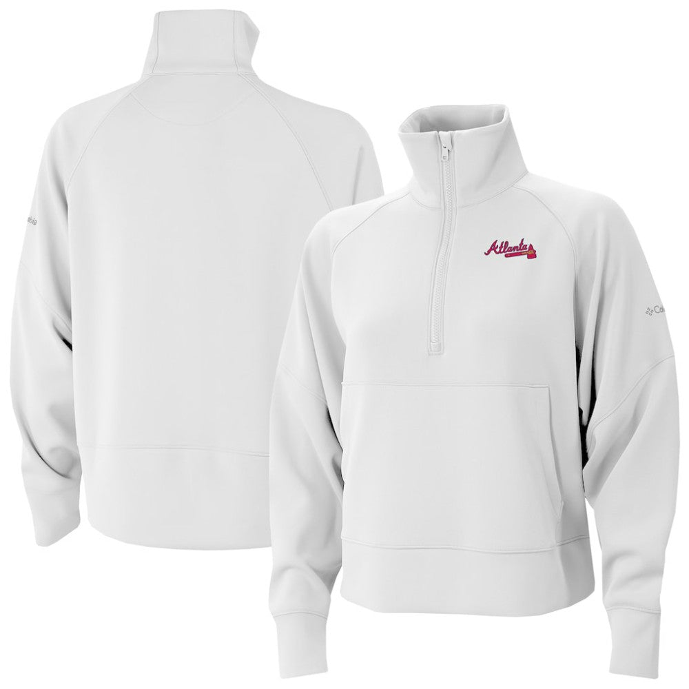 Atlanta Braves Women's Wickhams Hills Raglan Omni-Wick Quarter-Zip Pullover White | Columbia