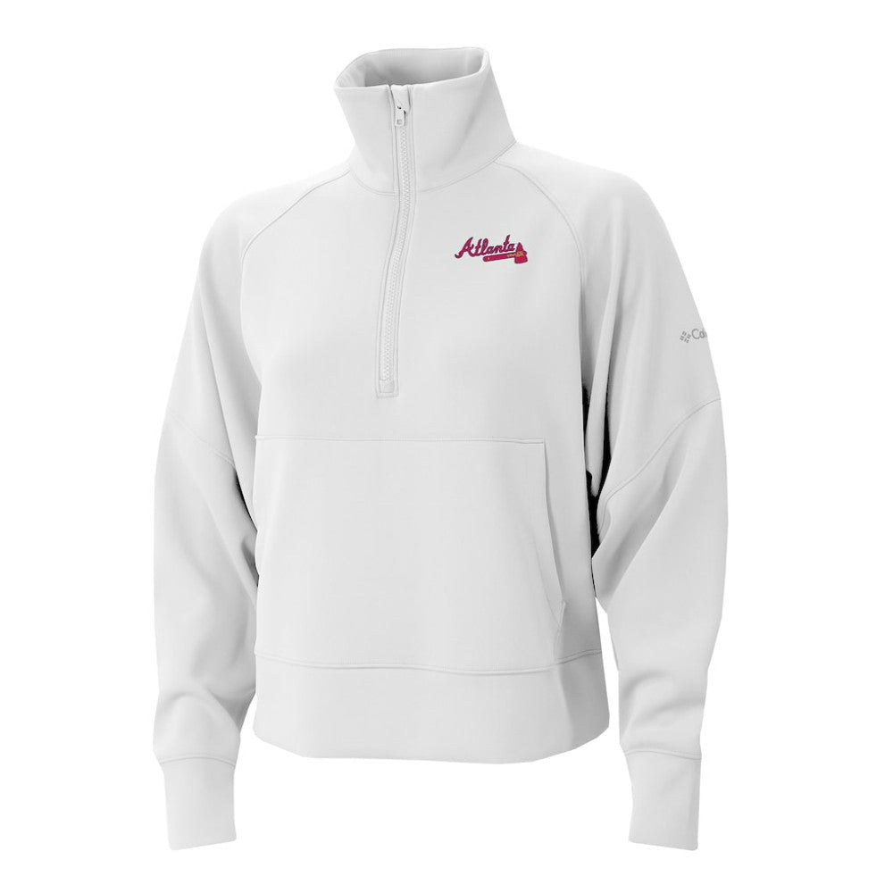 Atlanta Braves Women's Wickhams Hills Raglan Omni-Wick Quarter-Zip Pullover White | Columbia