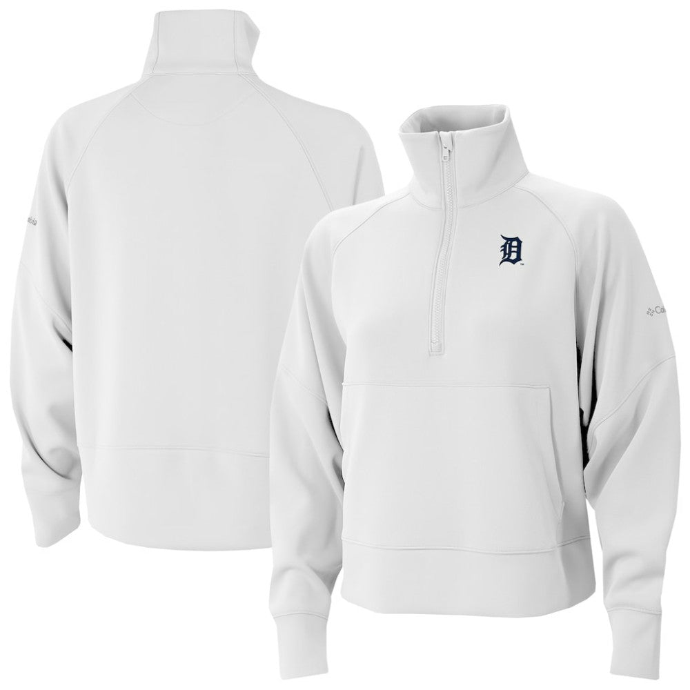 Detroit Tigers Women's Wickhams Hills Raglan Omni-Wick Quarter-Zip Pullover White | Columbia