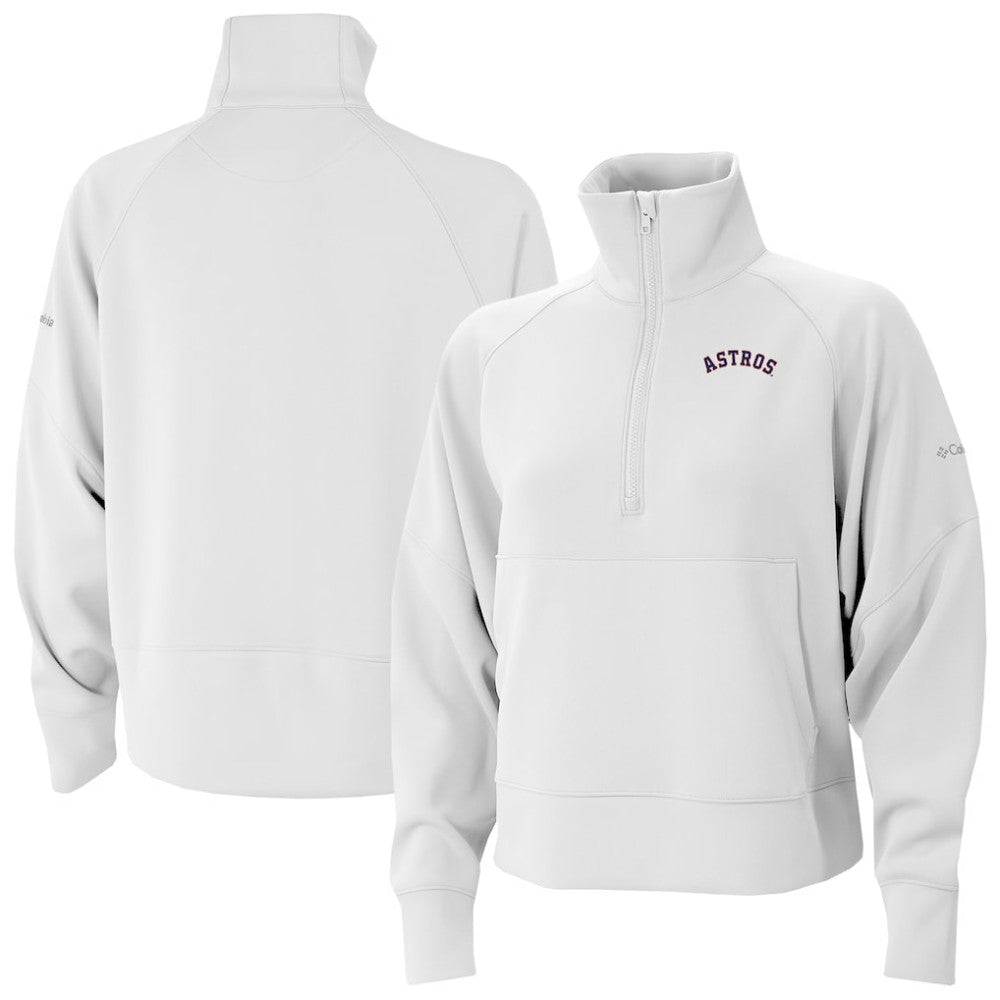 Houston Astros Women's Wickhams Hills Raglan Omni-Wick Quarter-Zip Pullover White | Columbia