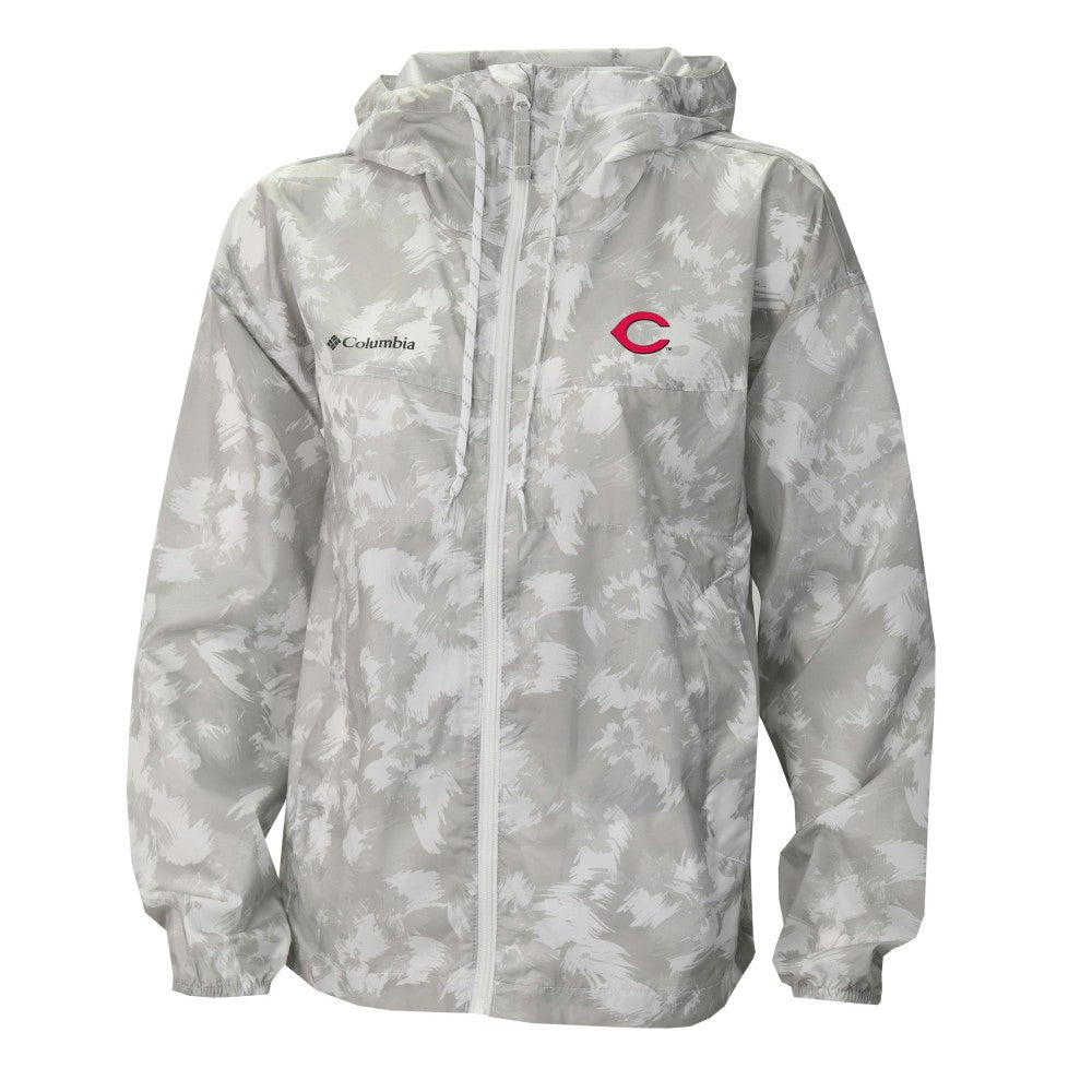 Cincinnati Reds Women's Flash Challenger Full-Zip Hoodie Windbreaker Jacket Gray/White | Columbia