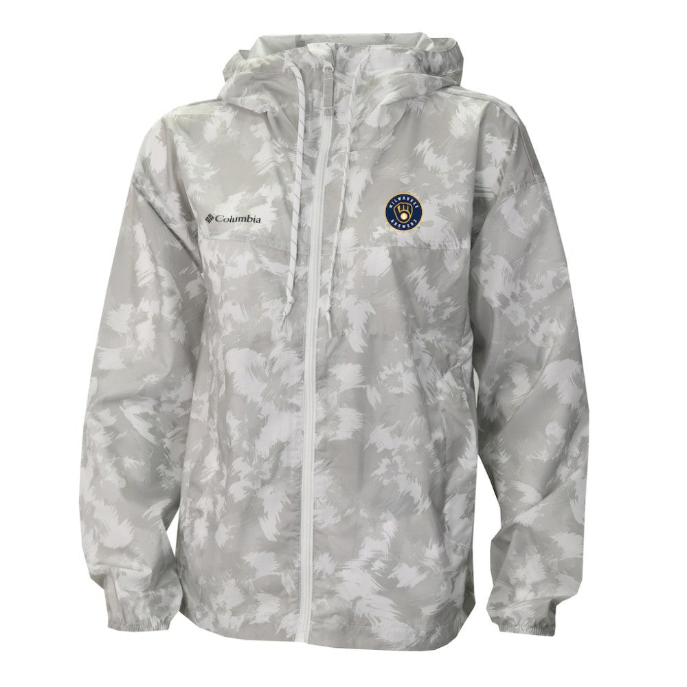 Milwaukee Brewers Women's Flash Challenger Full-Zip Hoodie Windbreaker Jacket Gray/White | Columbia