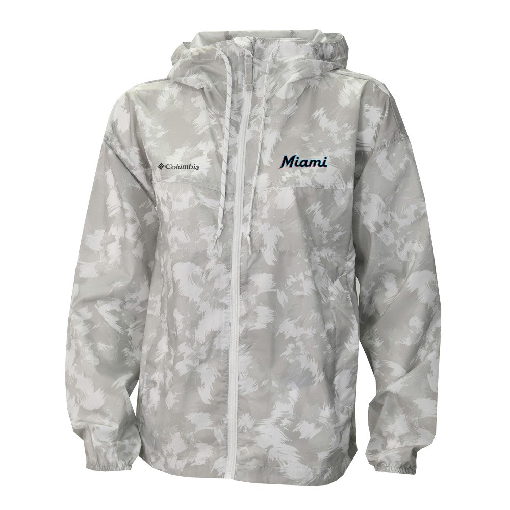 Miami Marlins Women's Flash Challenger Full-Zip Hoodie Windbreaker Jacket Gray/White | Columbia
