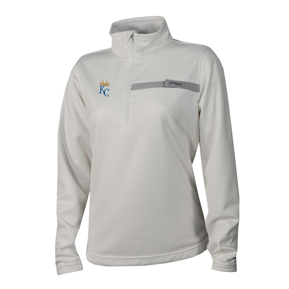 Kansas City Royals Women's Skiff Guide Fleece Half-Zip Pullover Jacket White | Columbia