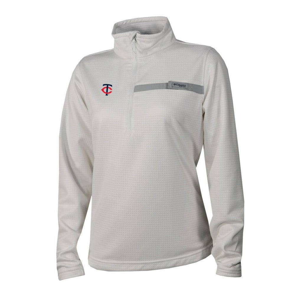 Minnesota Twins Women's Skiff Guide Fleece Half-Zip Pullover Jacket White | Columbia