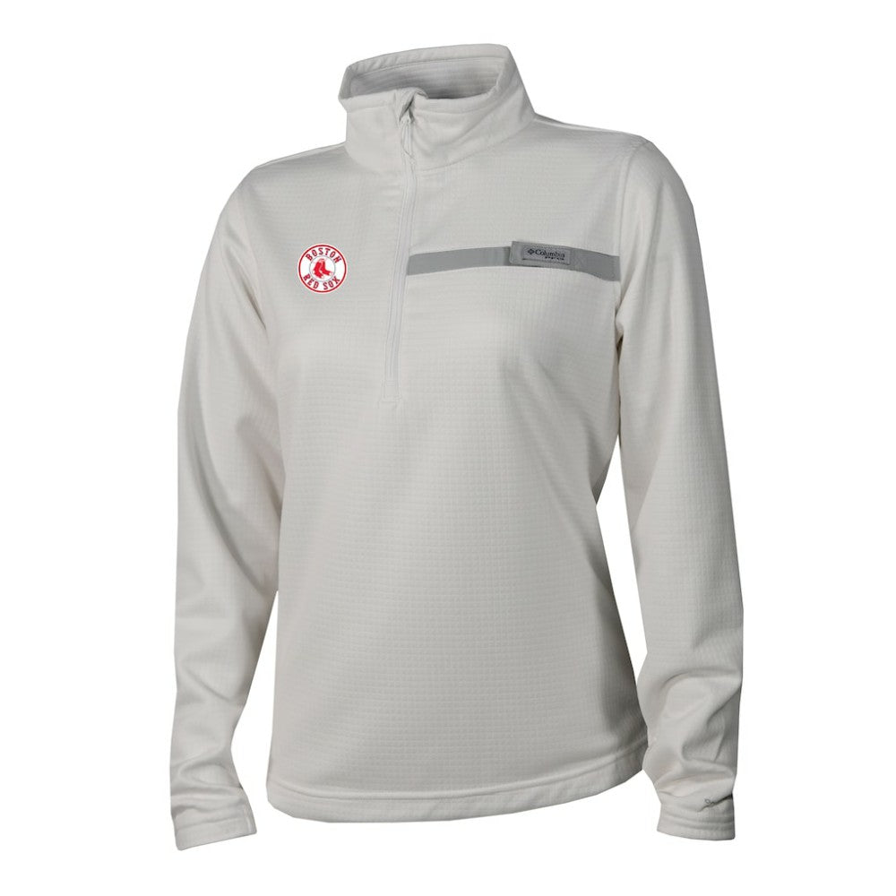 Boston Red Sox Women's Skiff Guide Fleece Half-Zip Pullover Jacket White | Columbia