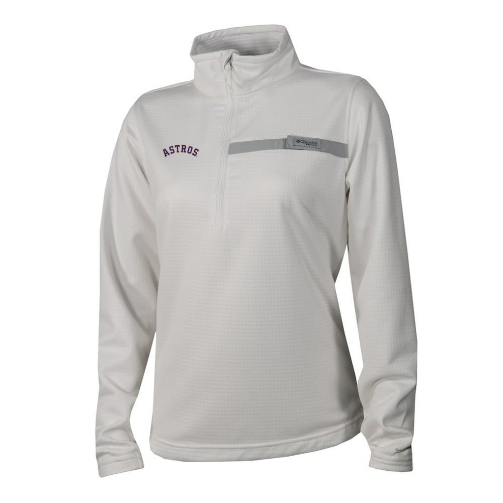 Houston Astros Women's Skiff Guide Fleece Half-Zip Pullover Jacket White | Columbia