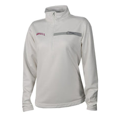 Los Angeles Angels Women's Skiff Guide Fleece Half-Zip Pullover Jacket White | Columbia