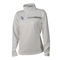 Tampa Bay Rays Women's Skiff Guide Fleece Half-Zip Pullover Jacket White | Columbia