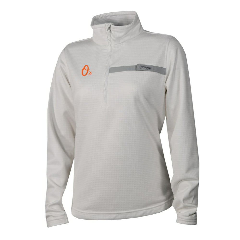 Baltimore Orioles Women's Skiff Guide Fleece Half-Zip Pullover Jacket White | Columbia