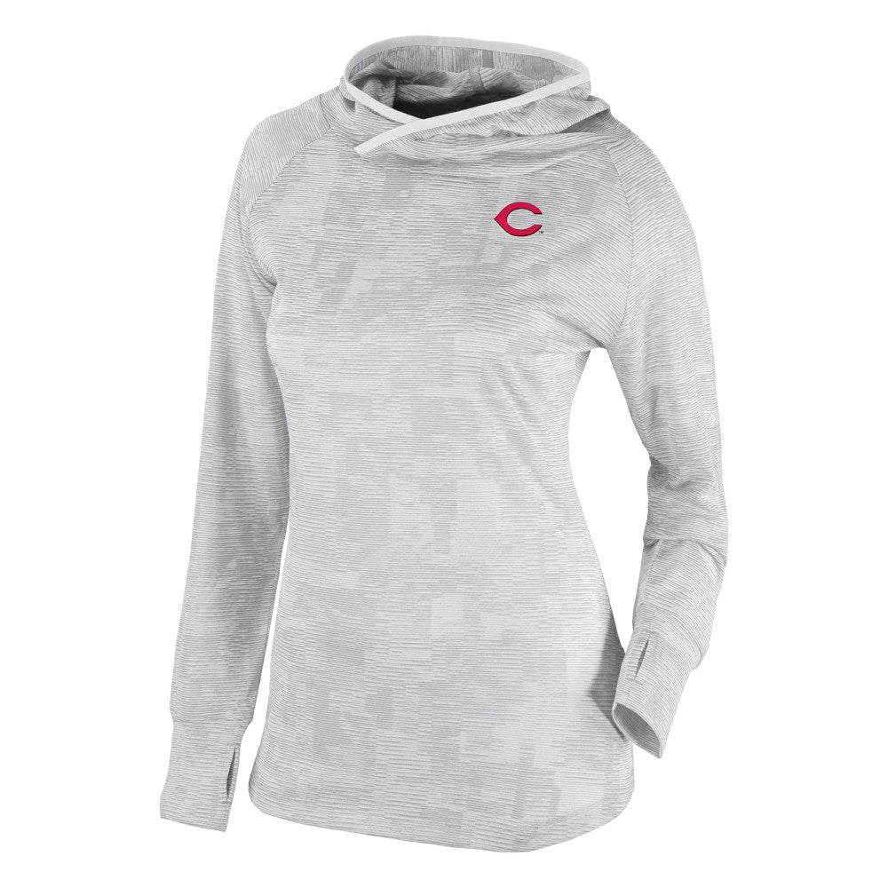 Cincinnati Reds Women's Omni-Wick Sunday Ball Raglan Pullover Hoodie White | Columbia