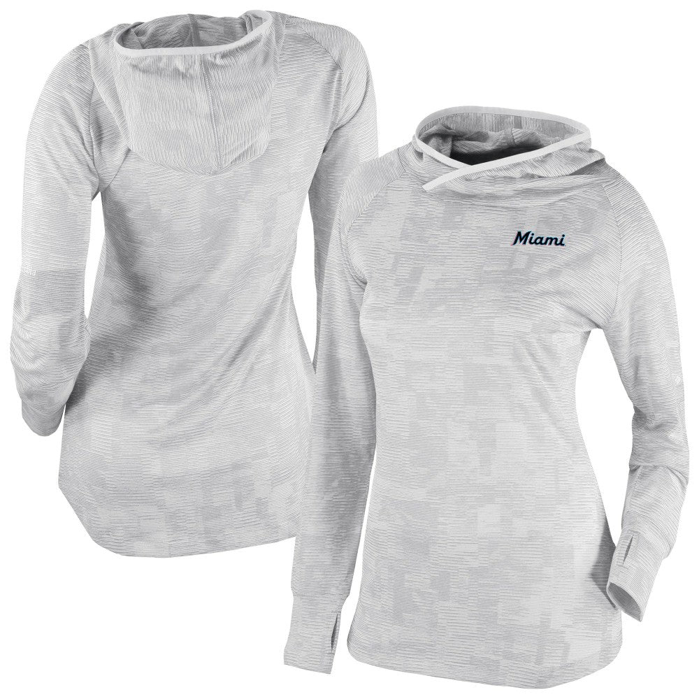 Miami Marlins Women's Omni-Wick Sunday Ball Raglan Pullover Hoodie White | Columbia