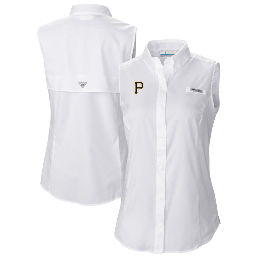 Pittsburgh Pirates Women's Tamiami Sleeveless Shirt White | Columbia