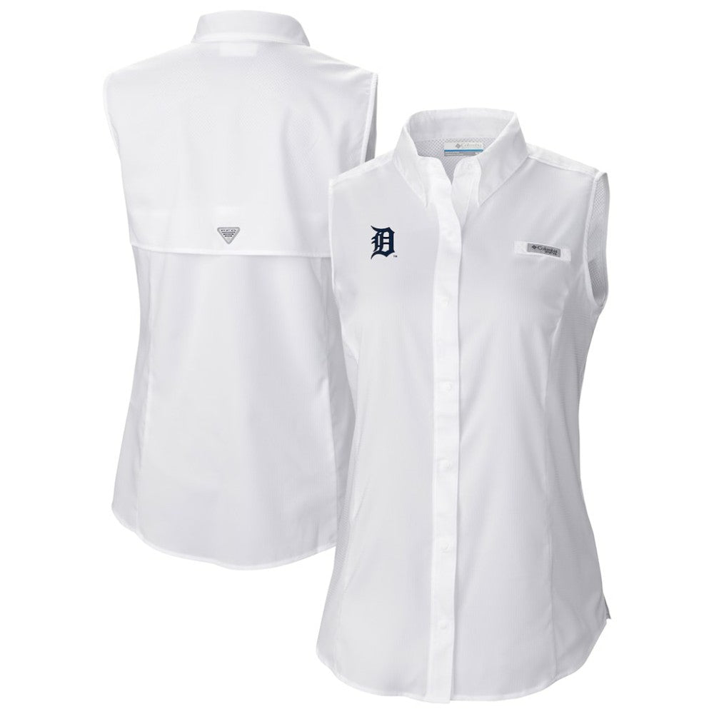 Detroit Tigers Women's Tamiami Sleeveless Shirt White | Columbia