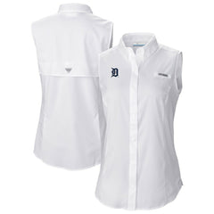 Detroit Tigers Women's Tamiami Sleeveless Shirt White | Columbia