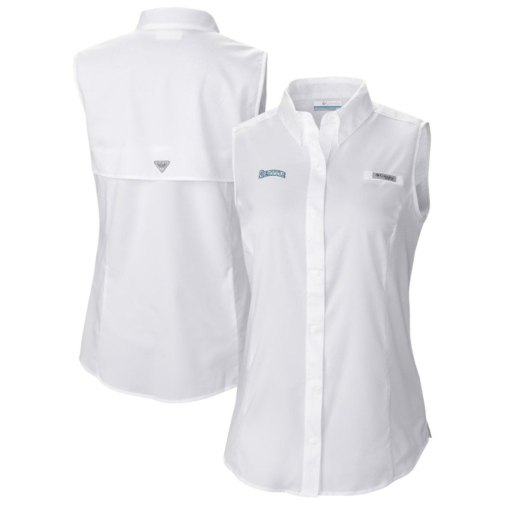 Seattle Mariners Women's Tamiami Sleeveless Shirt White | Columbia