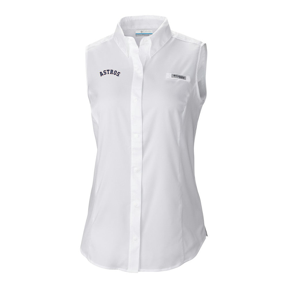 Houston Astros Women's Tamiami Sleeveless Shirt White | Columbia
