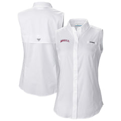 Los Angeles Angels Women's Tamiami Sleeveless Shirt White | Columbia