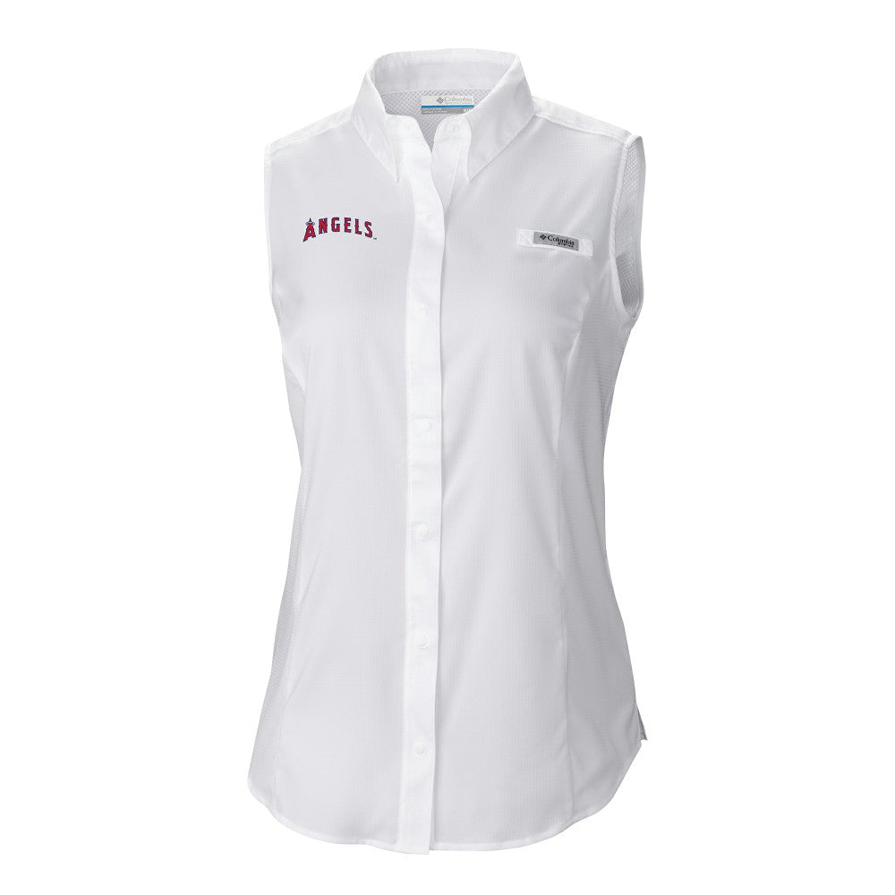 Los Angeles Angels Women's Tamiami Sleeveless Shirt White | Columbia