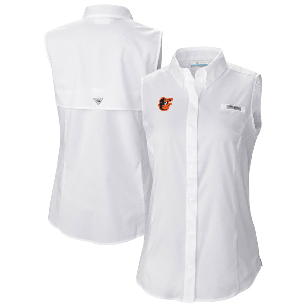 Baltimore Orioles Women's Tamiami Sleeveless Shirt White | Columbia