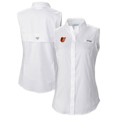 Baltimore Orioles Women's Tamiami Sleeveless Shirt White | Columbia