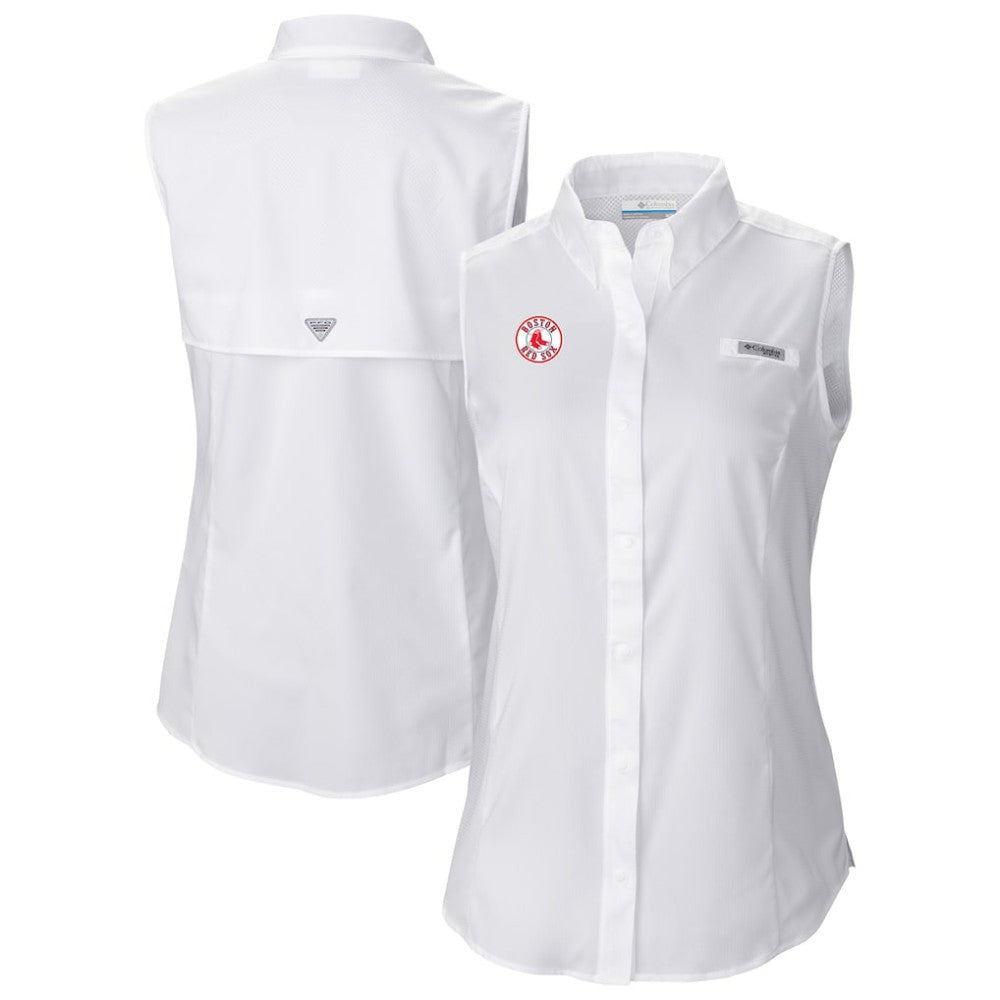 Boston Red Sox Women's Tamiami Sleeveless Shirt White | Columbia