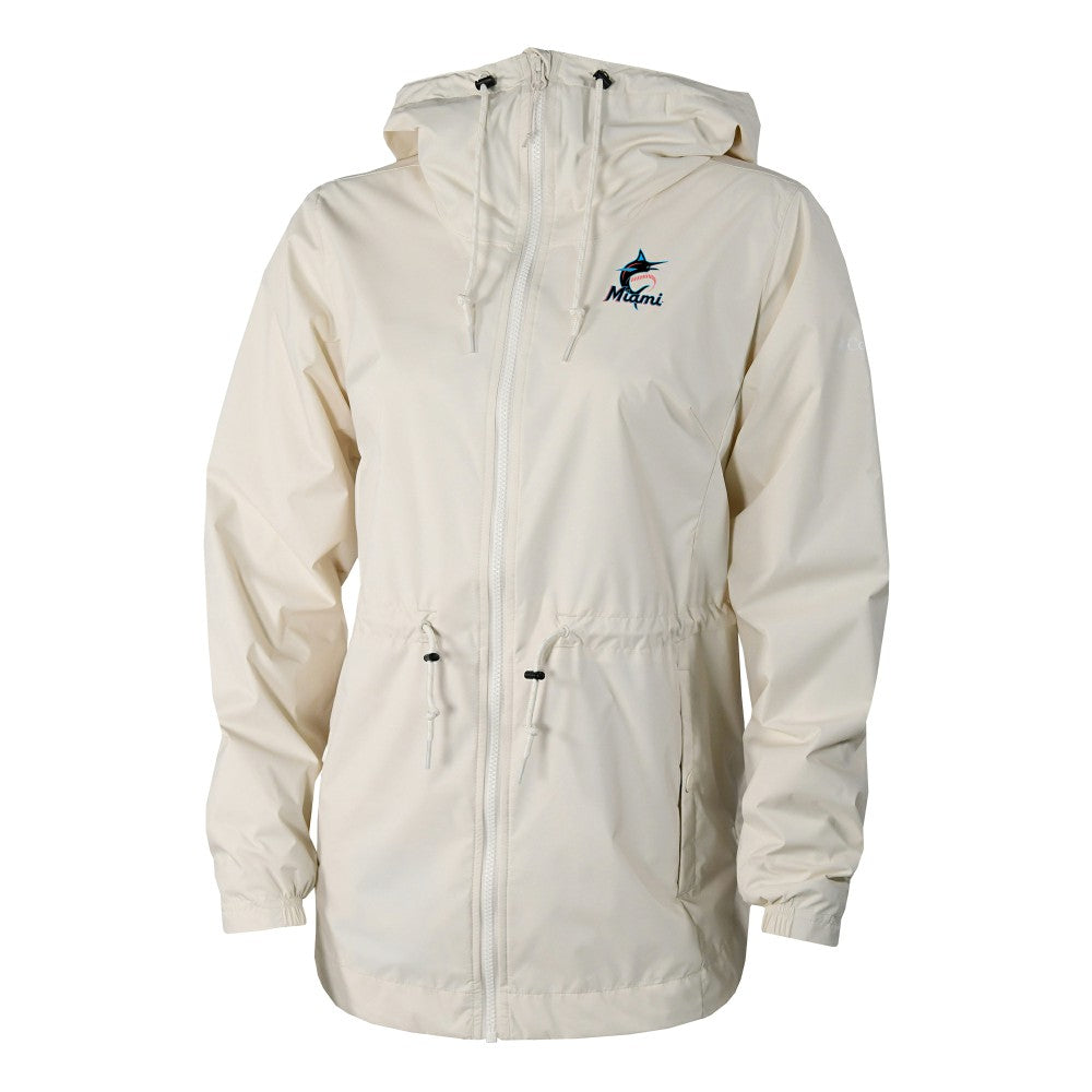 Miami Marlins Women's Lily Park Full-Zip Rain Jacket Cream | Columbia
