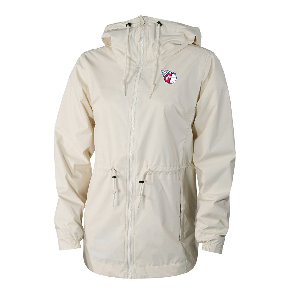 Cleveland Guardians Women's Lily Park Full-Zip Rain Jacket Cream | Columbia