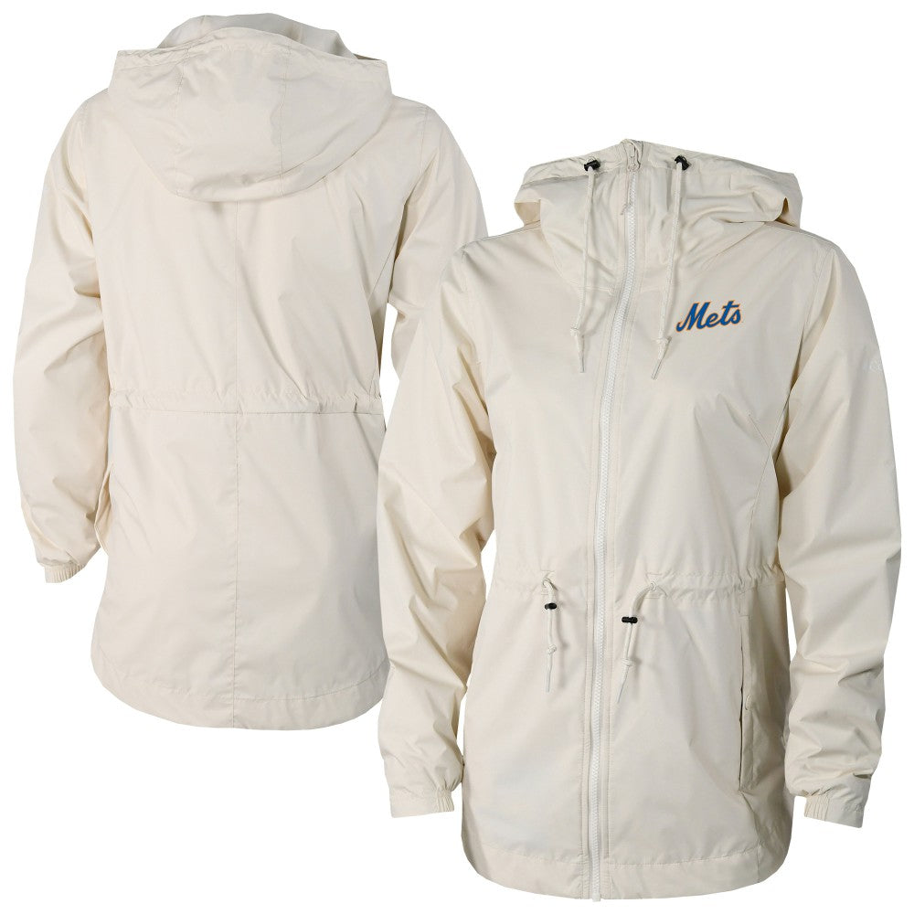 New York Mets Women's Lily Park Full-Zip Rain Jacket Cream | Columbia