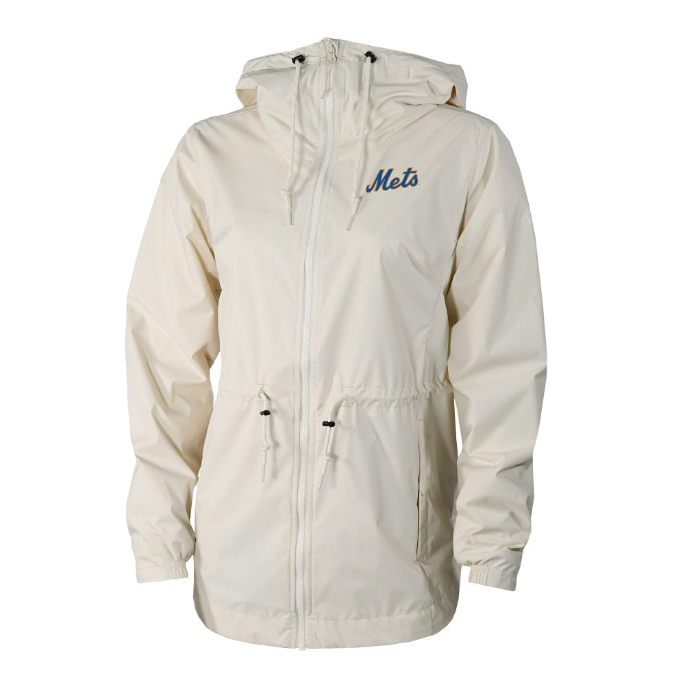 New York Mets Women's Lily Park Full-Zip Rain Jacket Cream | Columbia
