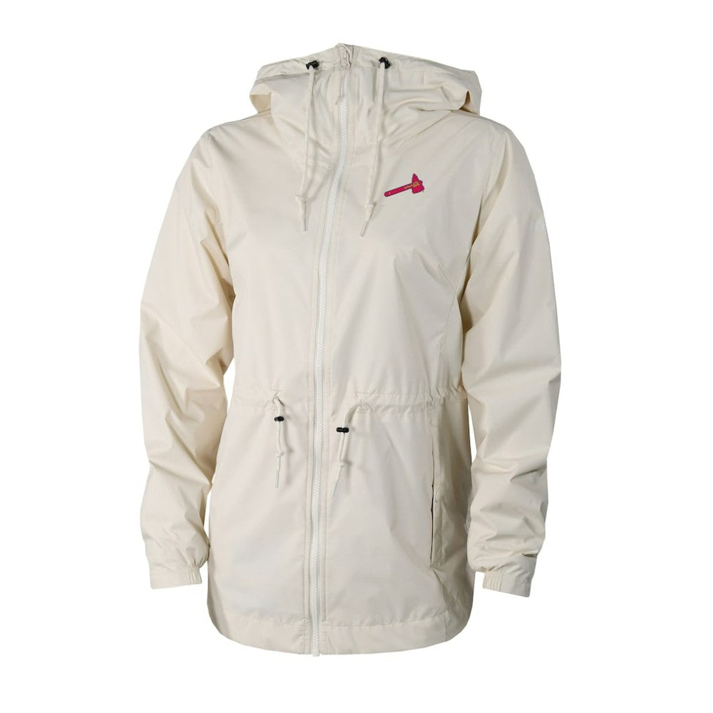 Atlanta Braves Women's Lily Park Full-Zip Rain Jacket Cream | Columbia