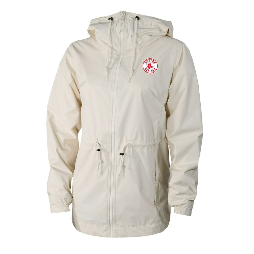 Boston Red Sox Women's Lily Park Full-Zip Rain Jacket Cream | Columbia