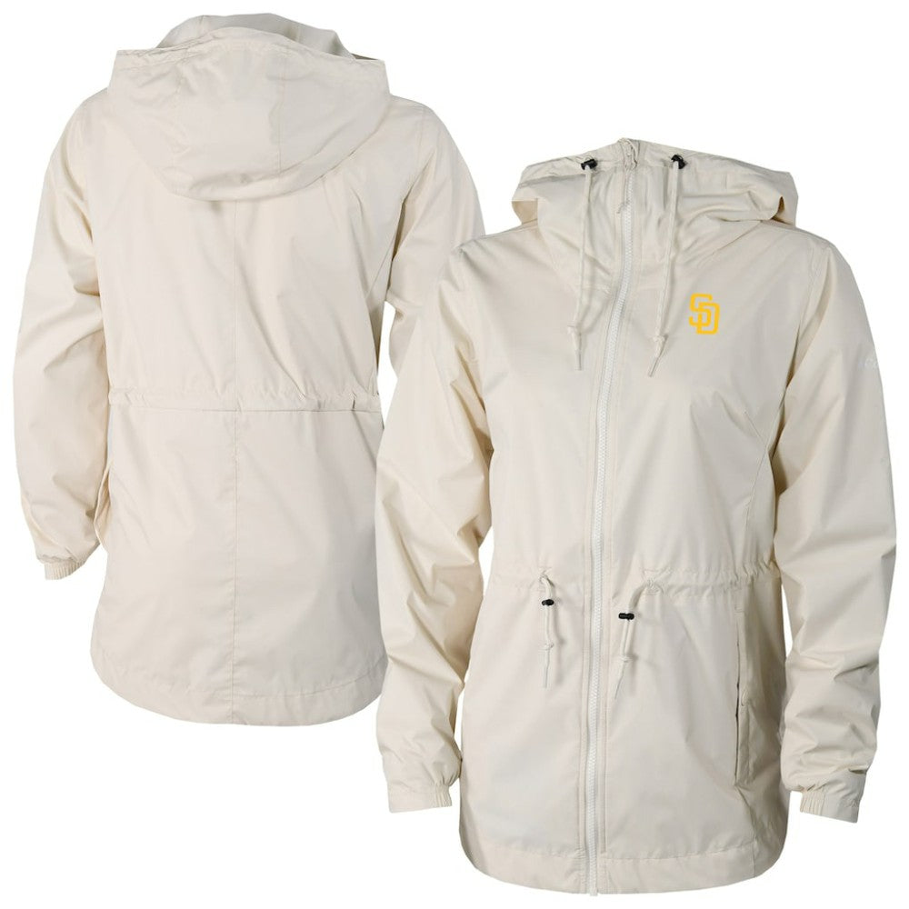 San Diego Padres Women's Lily Park Full-Zip Rain Jacket Cream | Columbia