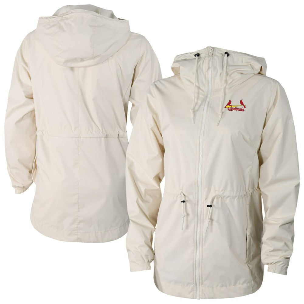 St. Louis Cardinals Women's Lily Park Full-Zip Rain Jacket Cream | Columbia