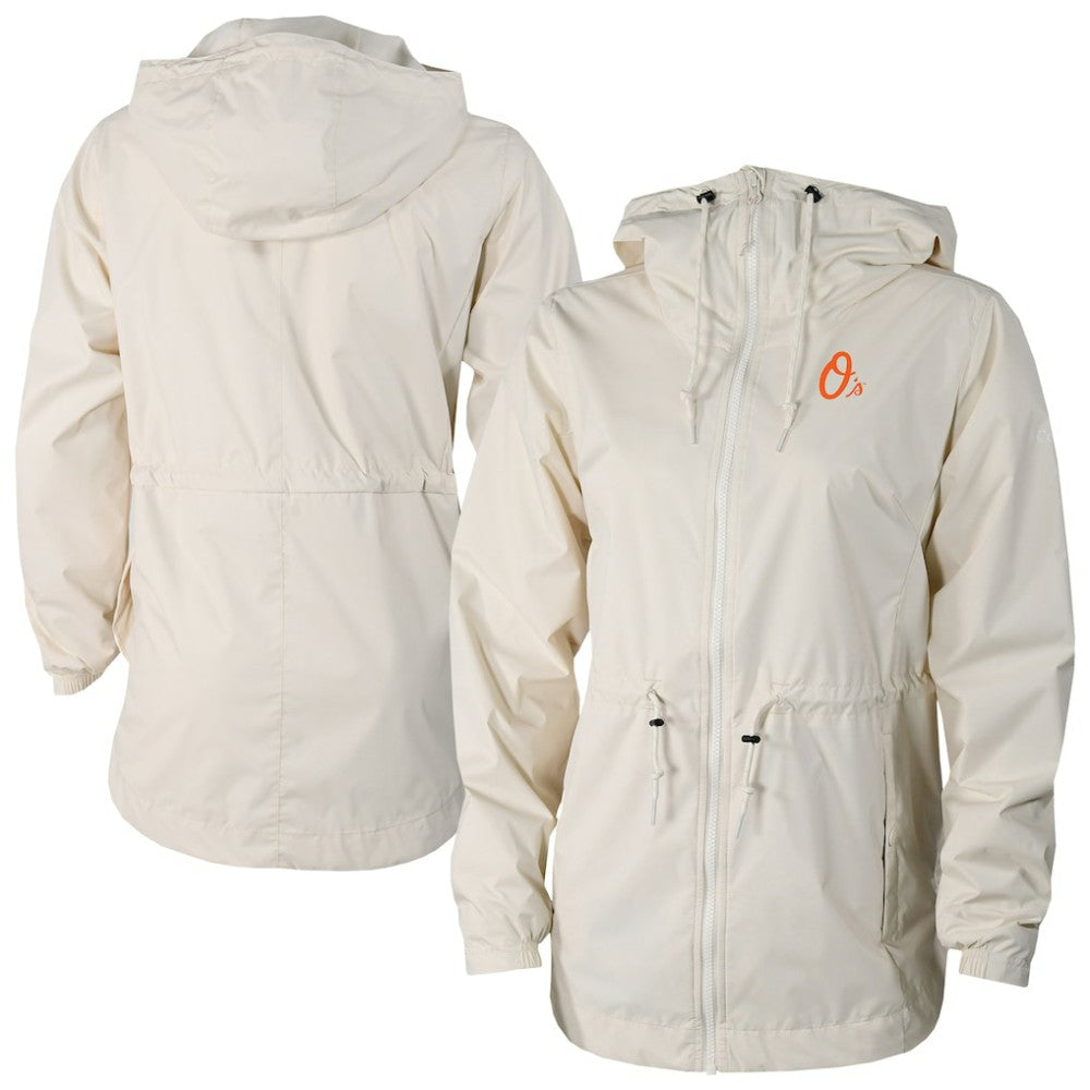 Baltimore Orioles Women's Lily Park Full-Zip Rain Jacket Cream | Columbia